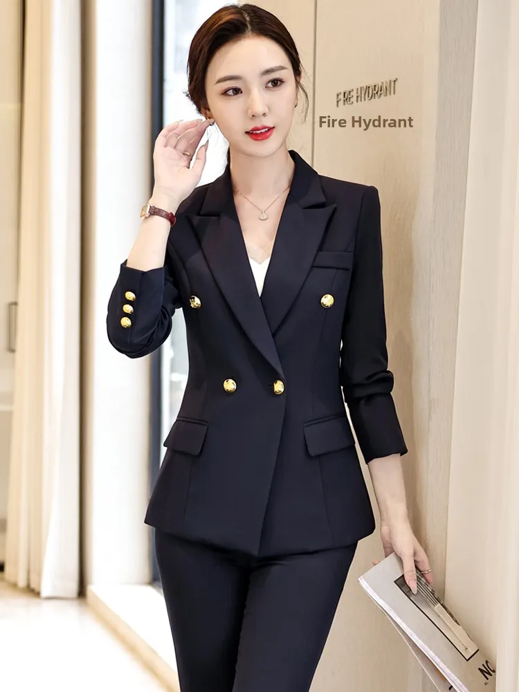 

Cobalt Blue Professional Suit Set for Women Spring New Style Elegant College Students National Exam Interview Formal Outerwear