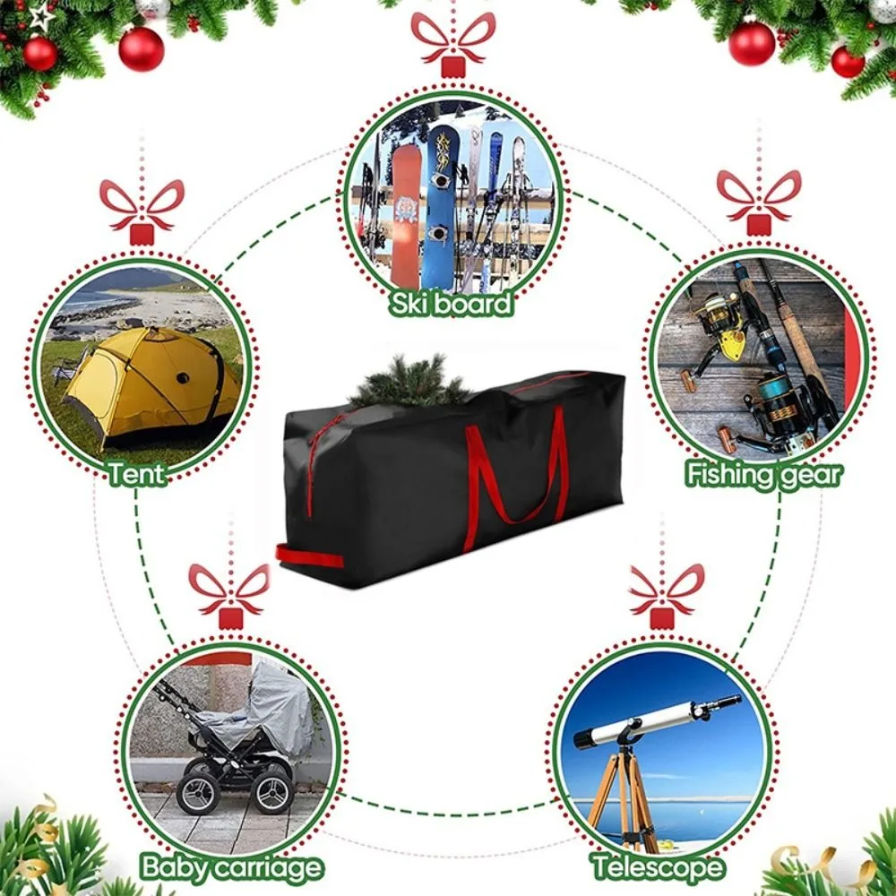 Oxford Cloth Christmas Tree Bag Large Capacity Foldable Christmas Supplies Waterproof with Handles Wreath Storage Bag