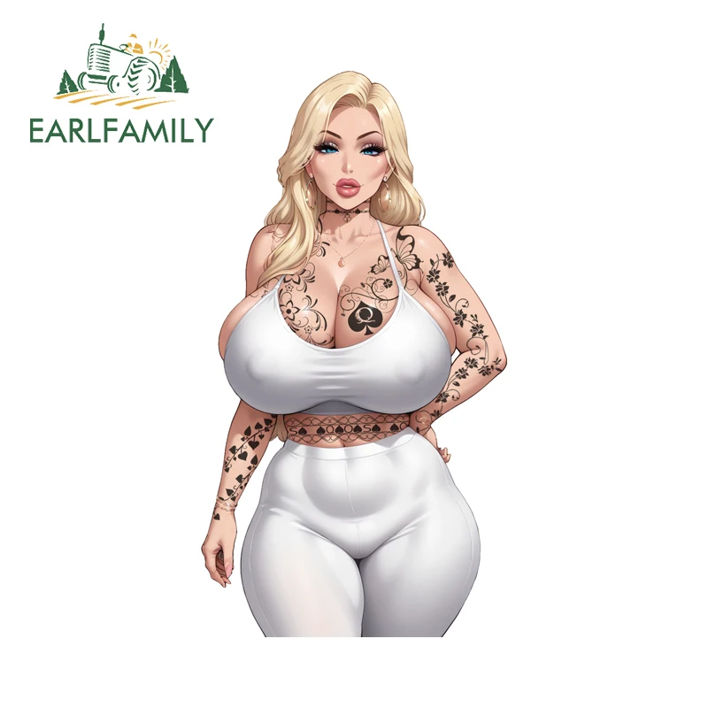 EARLFAMILY ممرضة ميركو الشيطانة الوشم ملصقات السيارات الثدي هنتاي الغنيمة الأصلي ملصق مائي ويندوز السيارات الفينيل اكسسوارات السيارات #4