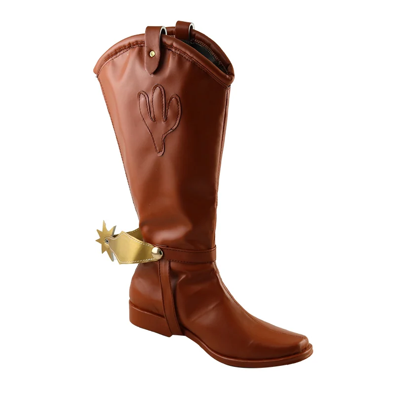 Toy Story Woody Cosplay Schuhe Braune Mittelkalb Stiefel Halloween Maskerade Karneval Performance Party Kostüm Requisiten für Erwachsene