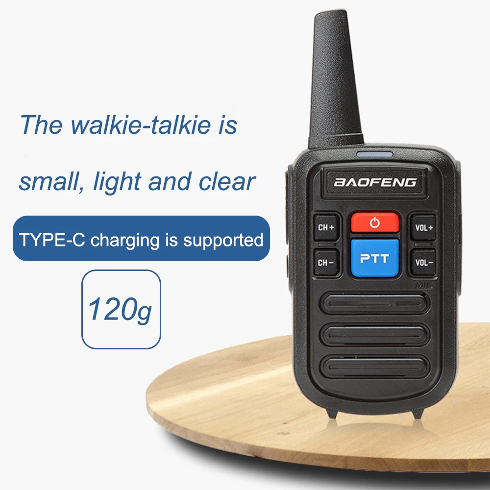 Baofeng Mini Walkie Talkie UHF 400-470MHz Handheld Dual Band Radios BF-C50 16 Channel Long Range 5W Two Way Radio with Charger