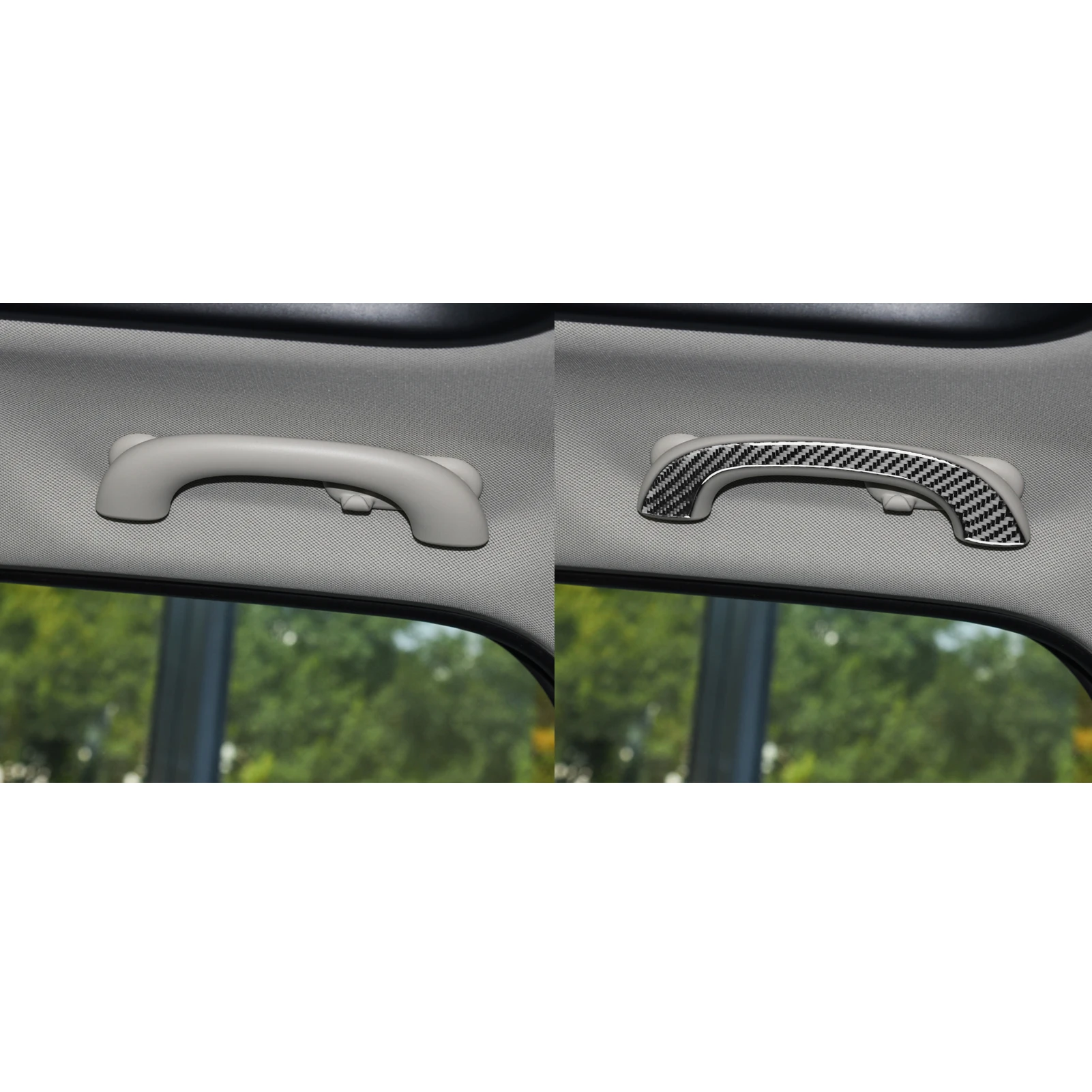 Carbon Fiber Car Accessories Roof Handle Panel Puller Decal Interior Cover Tirm Sticker For MINI F60 Countryman Cooper 2017—2023