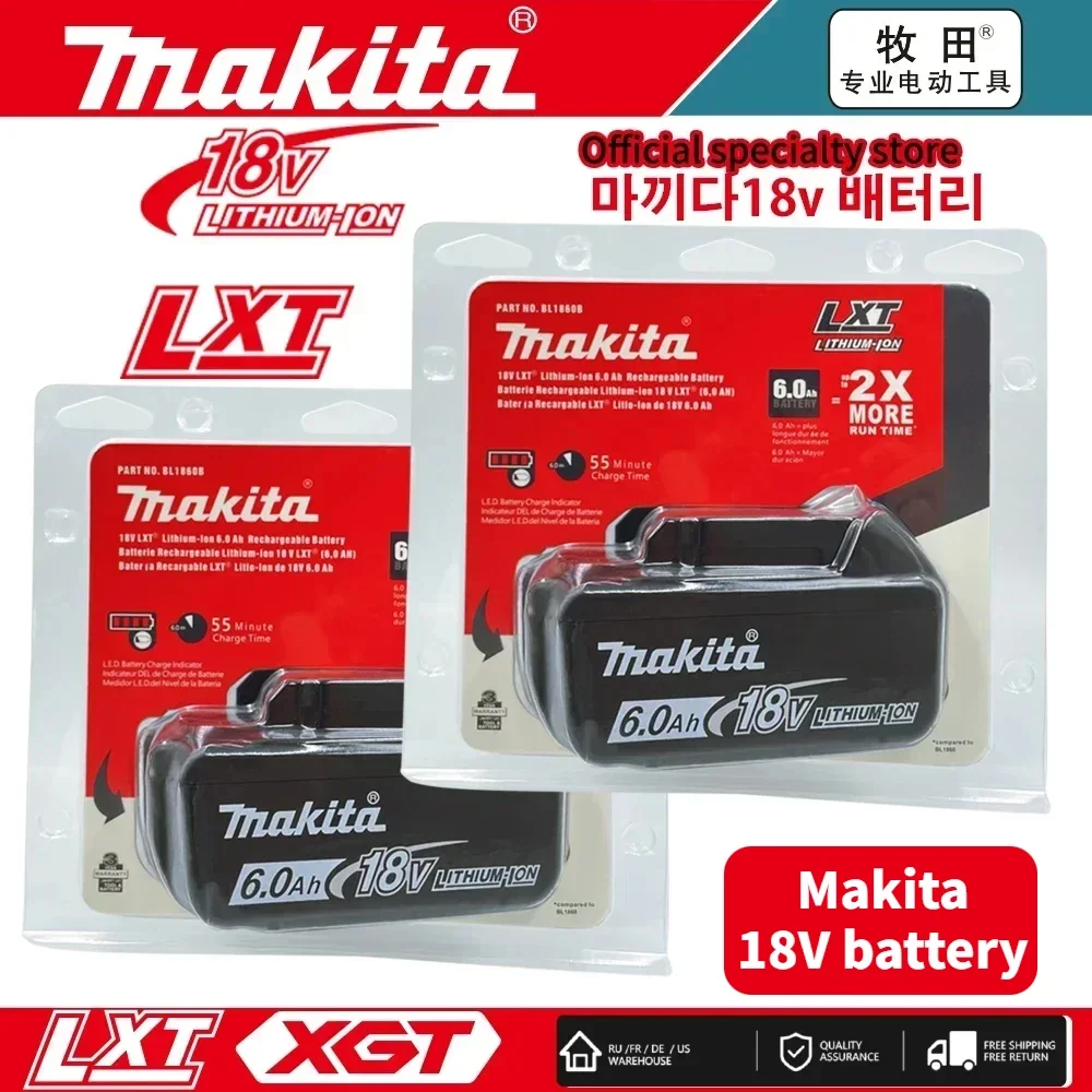 

Original genuine Makita 18V Battery for 6Ah Battery BL1860 BL1850B BL1850 BL1840 BL1830B Makita Replacement Lithium Battery