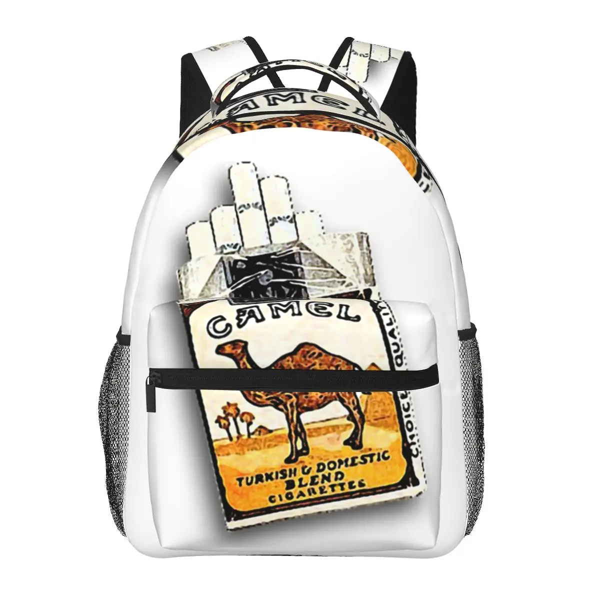 Retro Car Camel Cigarettes Student Backpack School Bag Hiking Travel Daypack for Boys Girls Fashion Bookbag Shoulder Bags