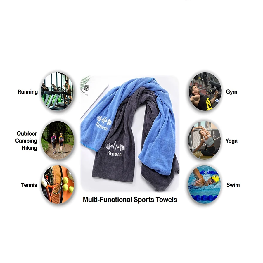 1-teiliges Fitness-Handtuch, Unisex-Sporthandtuch aus Mikrofaser, superweiches und schnell trocknendes Handtuch, geeignet für Tennis, Yoga, Radfahren, Schwimmen – Detail 7