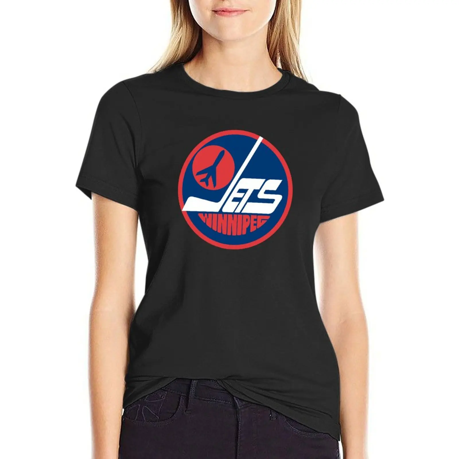

Retro Jets-Winnipeg city T-Shirt Short sleeve tee plus size tops quick drying summer tops Women's clothing