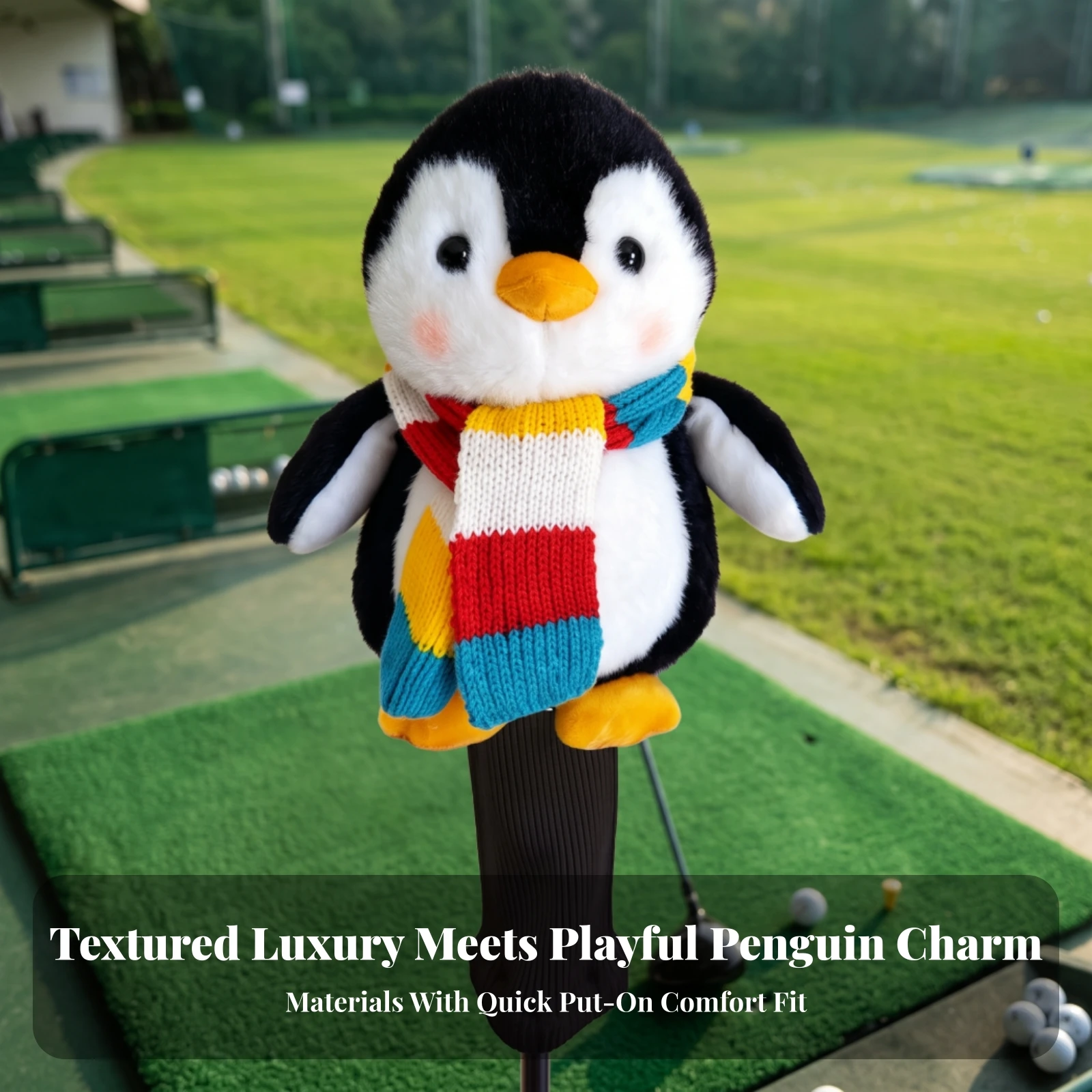 Penguin Golf Headcover Soft Penguin Headcover Knitted Golf Club Cover Funny High-Quality for Golfers