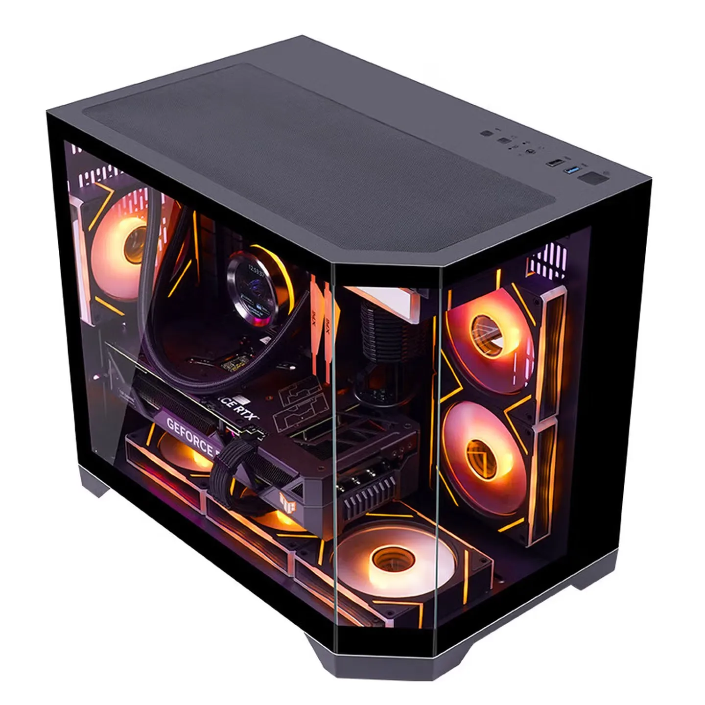 WJCOOLMAN Dreamer M-ATX slim-line sea-view computer case for desktop computer supports 360-degree water cooling