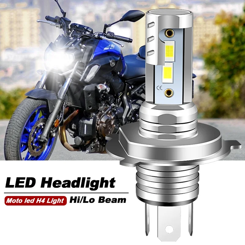 1PCS For Yamaha MT07 MT03 MT09 Motorcycle H4 H1S 9003 LED Headlight Hi/Lo Bulbs 4800LM 6000K White CANbus Super bright