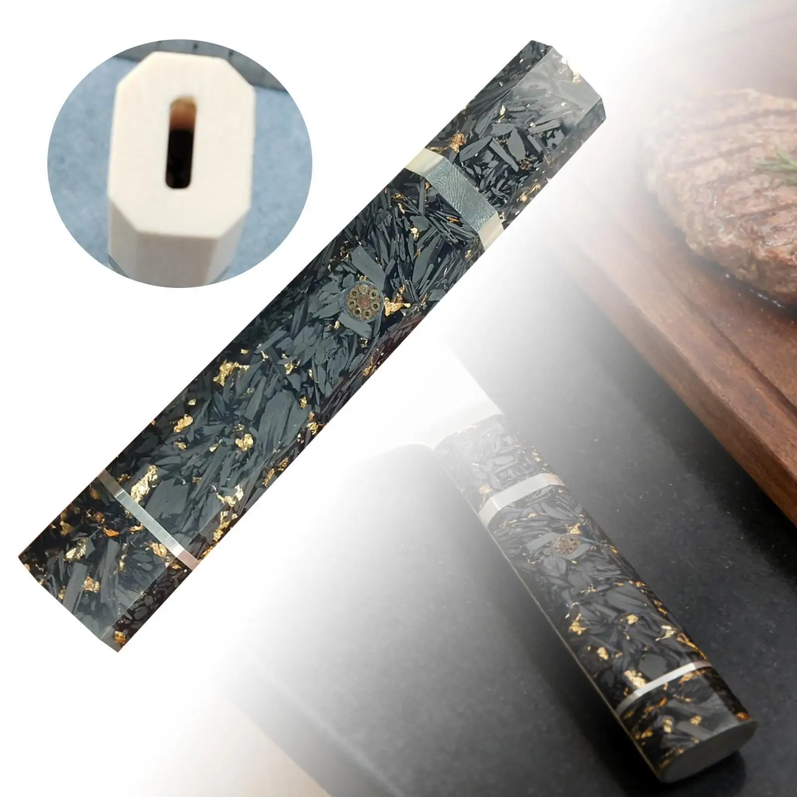 

Восьмиугольная рукоятка для кухонного ножа из углеродного волокна: аксессуар для самостоятельного изготовления ножей, улучшение профессиональных кухонных инструментов