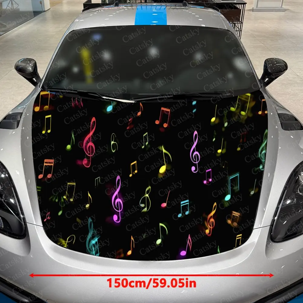 الملونة الموسيقى ملاحظة الفن غطاء السيارة ملصق ، للماء ذاتية اللصق الفينيل الرسومات الشارات ، ديكور اكسسوارات السيارات ملصقات للرجال #2