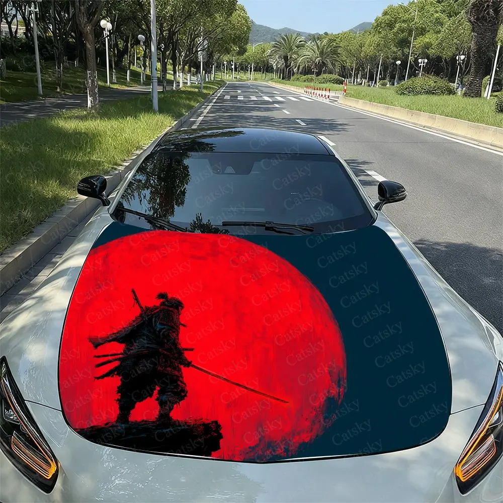 

Long Sword Warrior Car Hood Sticker, Vinyl Film Decal For Vehicle Modification - Waterproof & Scratch-Resistant Self Adhesive Wr