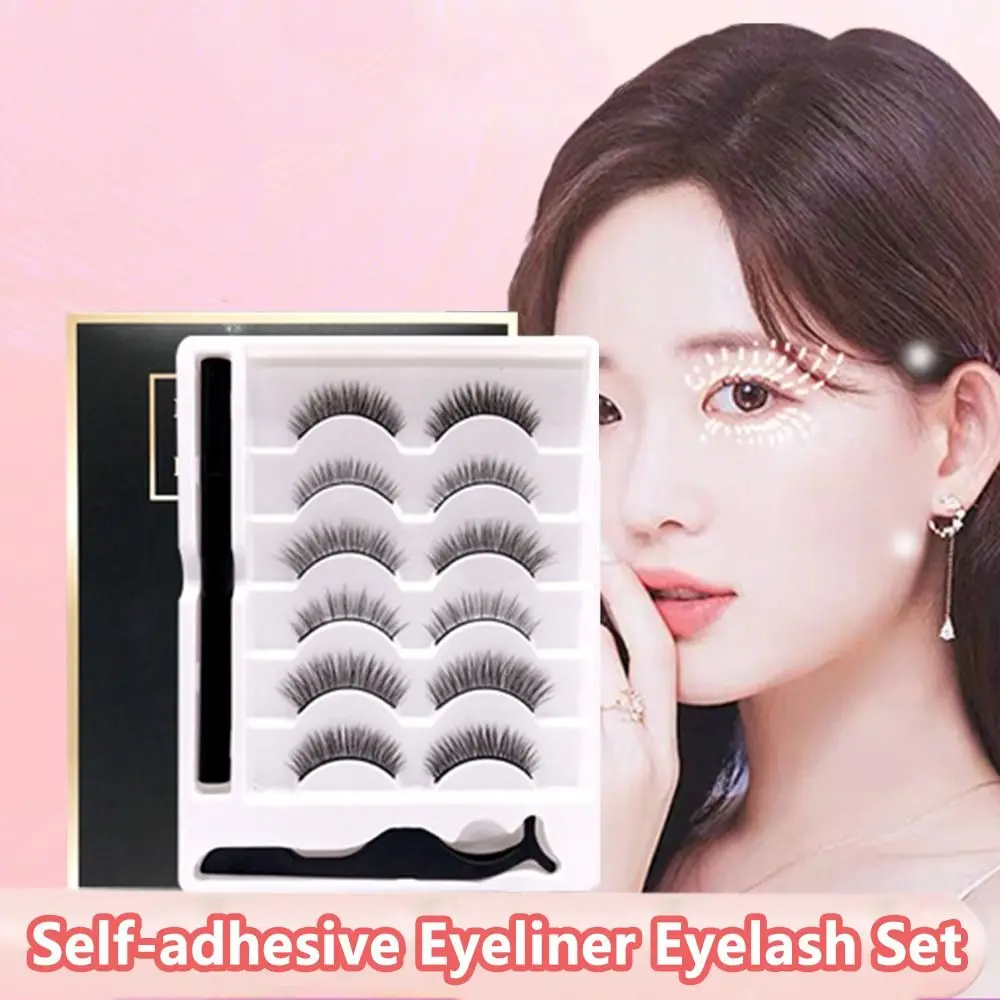 Liner Kleber Frauen Voll streifen Wimpern Wimpern Pinzette Wimpern Verlängerung 3d falsche Wimpern selbst klebende Eyeliner Wimpern gesetzt