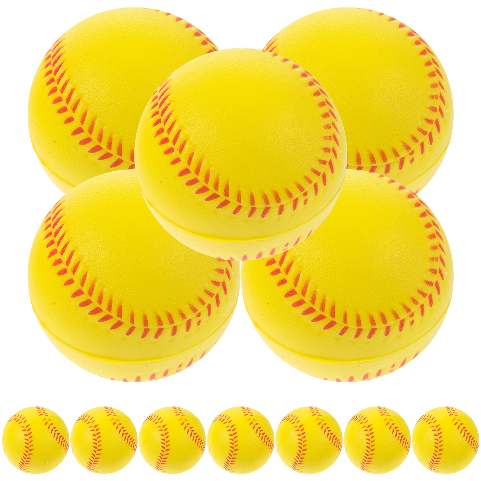 12PCS Soft Baseballs PU Training Balls for Kids Yellow Practice Outdoor Toys Squeeze Balls Safe Reliable Elastic