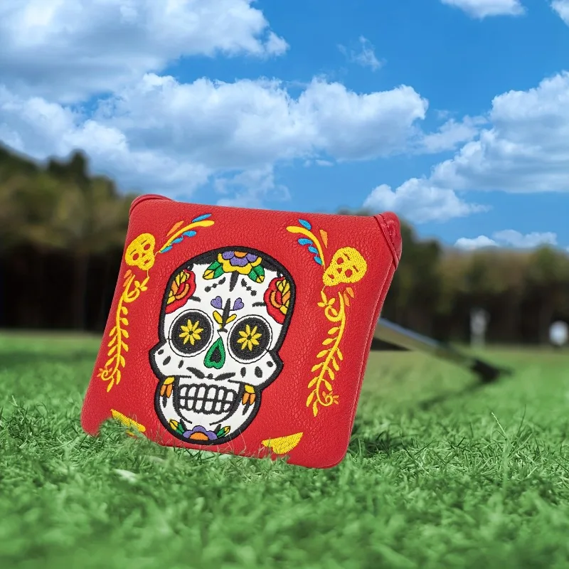 غطاء حماية لمضرب الجولف على شكل هيكل عظمي، تصميم للإغلاق المغناطيسي، خيارات حمراء/زرقاء، إكسسوارات أزياء الجولف، مقاومة للخدش #2