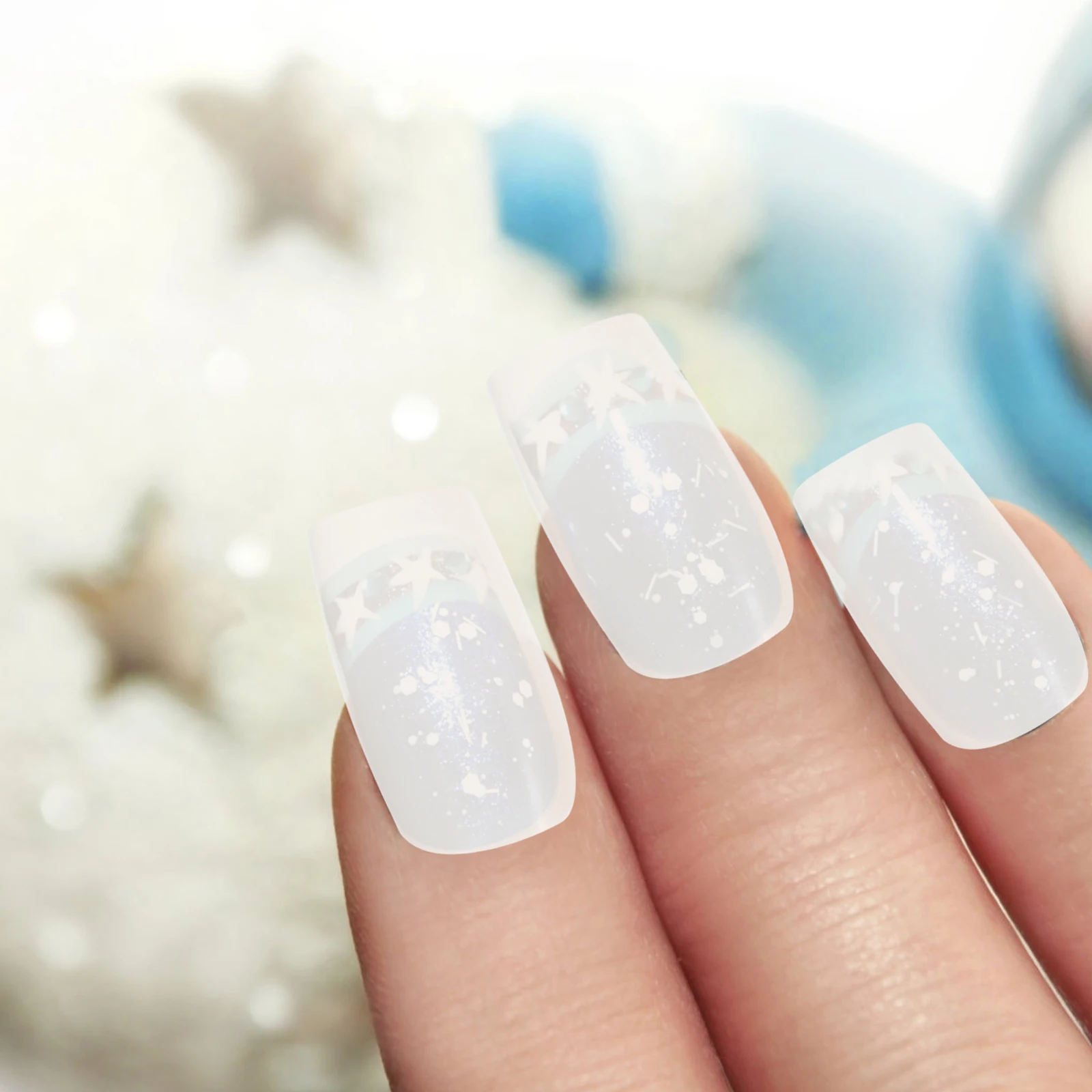 

500 Pcs False Nails Fake Almond Tips Abs Stickers Coffin Nails France Style Long Fingernail Decors Safe Durable