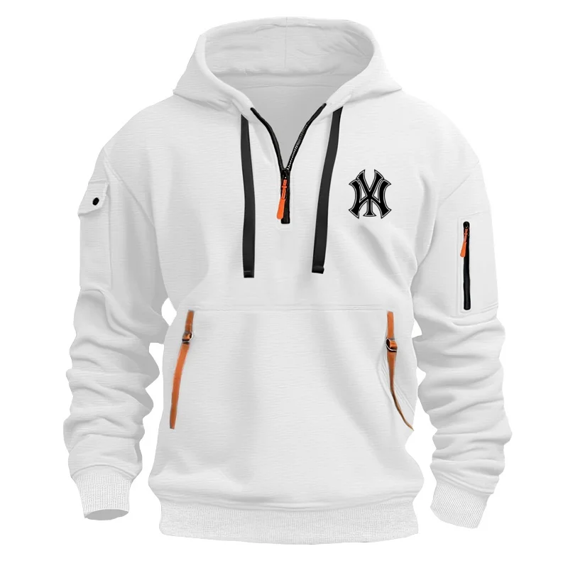 

Men's warm and fitness large-sized loose long-sleeved hooded sweatshirt, fashionable and casual pullover for autumn and winter