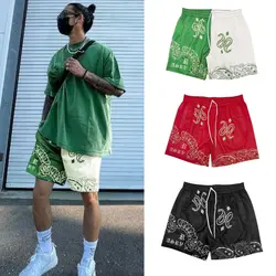 SummerTrendy Cashew flowers Sports Graffiti Art style Short Classic Printed Gym Shorts Men's Gym Basketball Sports Beach Shorts