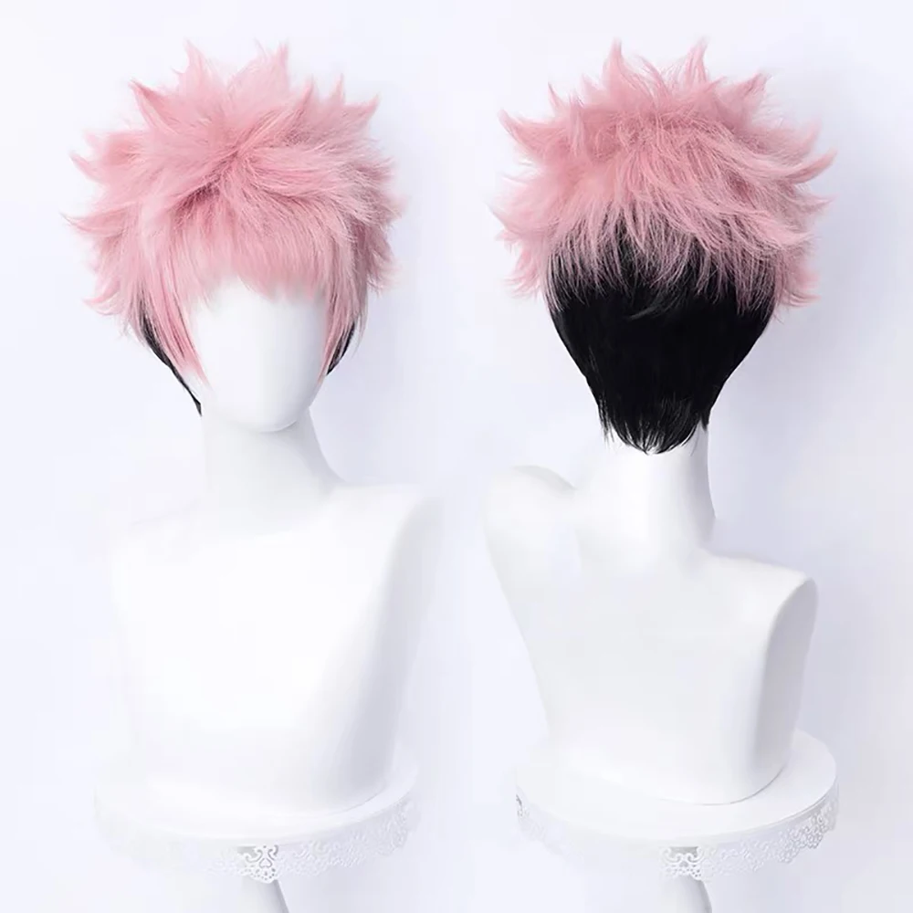 HAIRJOY Synthetische Haarperücke Jujutsu Kaisen Itadori Yuji Cosplay Perücke Ryomen Sukuna Cosplay Perücke Rosennetz – Detail 7