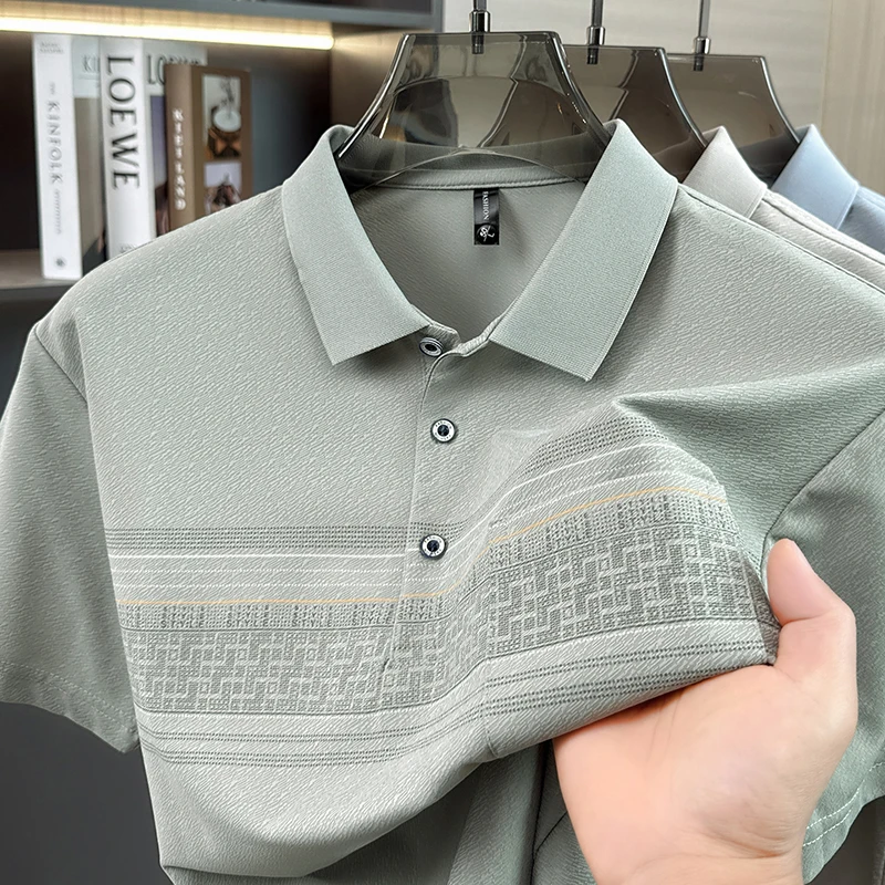 Unique Printed Short Sleeve Men Polo Shirt Fashion Pocket High-Quality Comfort Breathability Summer New Business Casual T-Shirt