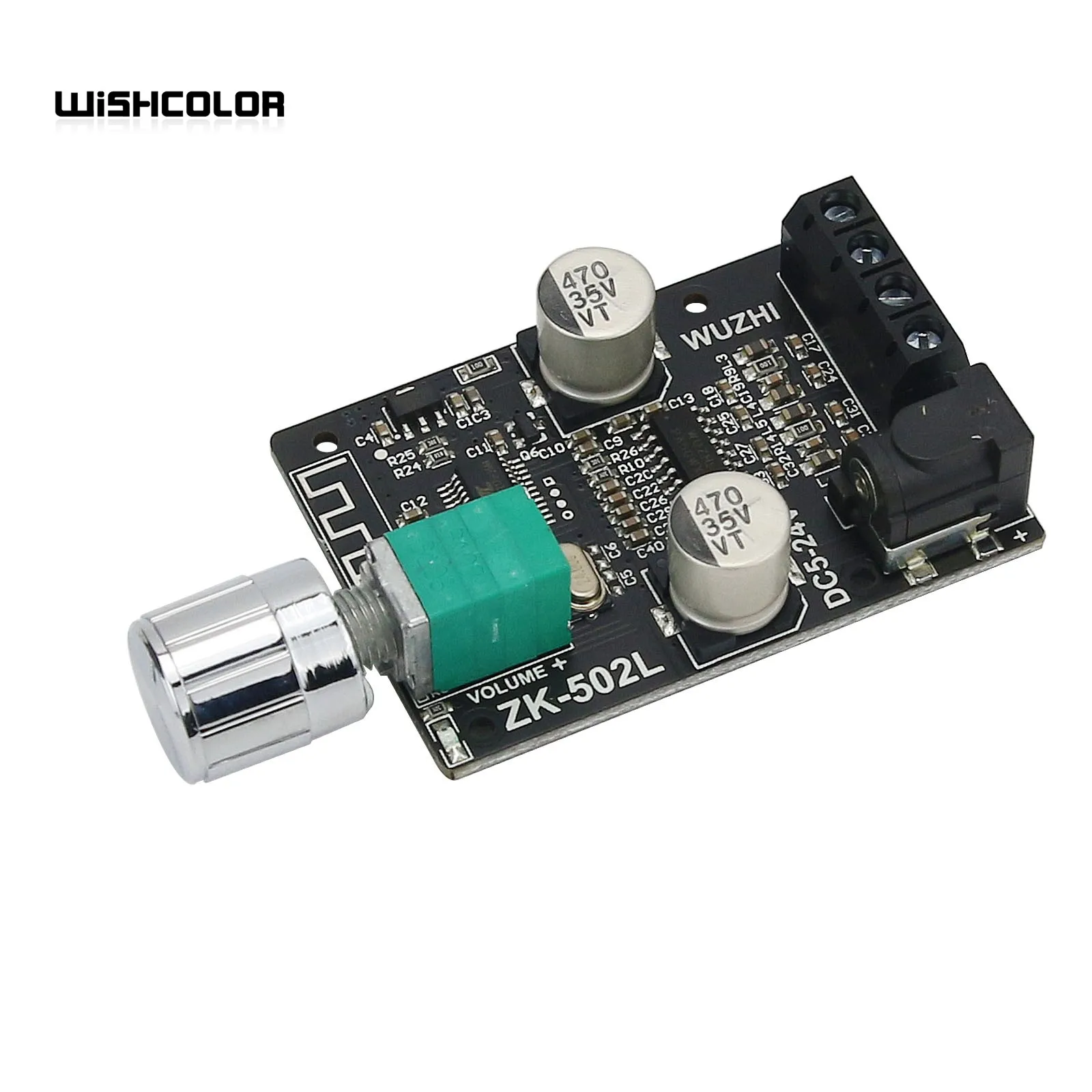 Wishcolor Mini 50Wx2 HiFi Power Amplifier Bluetooth Stereo Amplifier Board without Shell Assembled ZK-502L