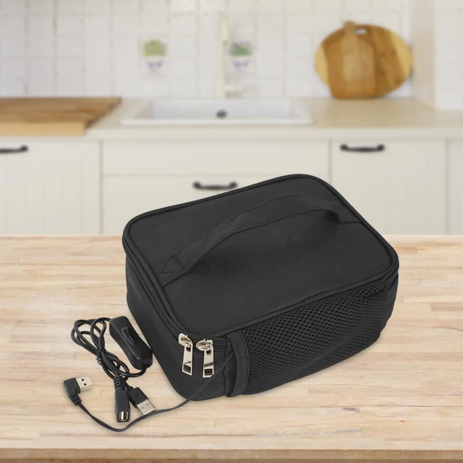 Portable Electric Lunch Box Convenient Thermal Bag Reusable USB Powered Bento Bag Food Warmer for Camping Work Home Office Car