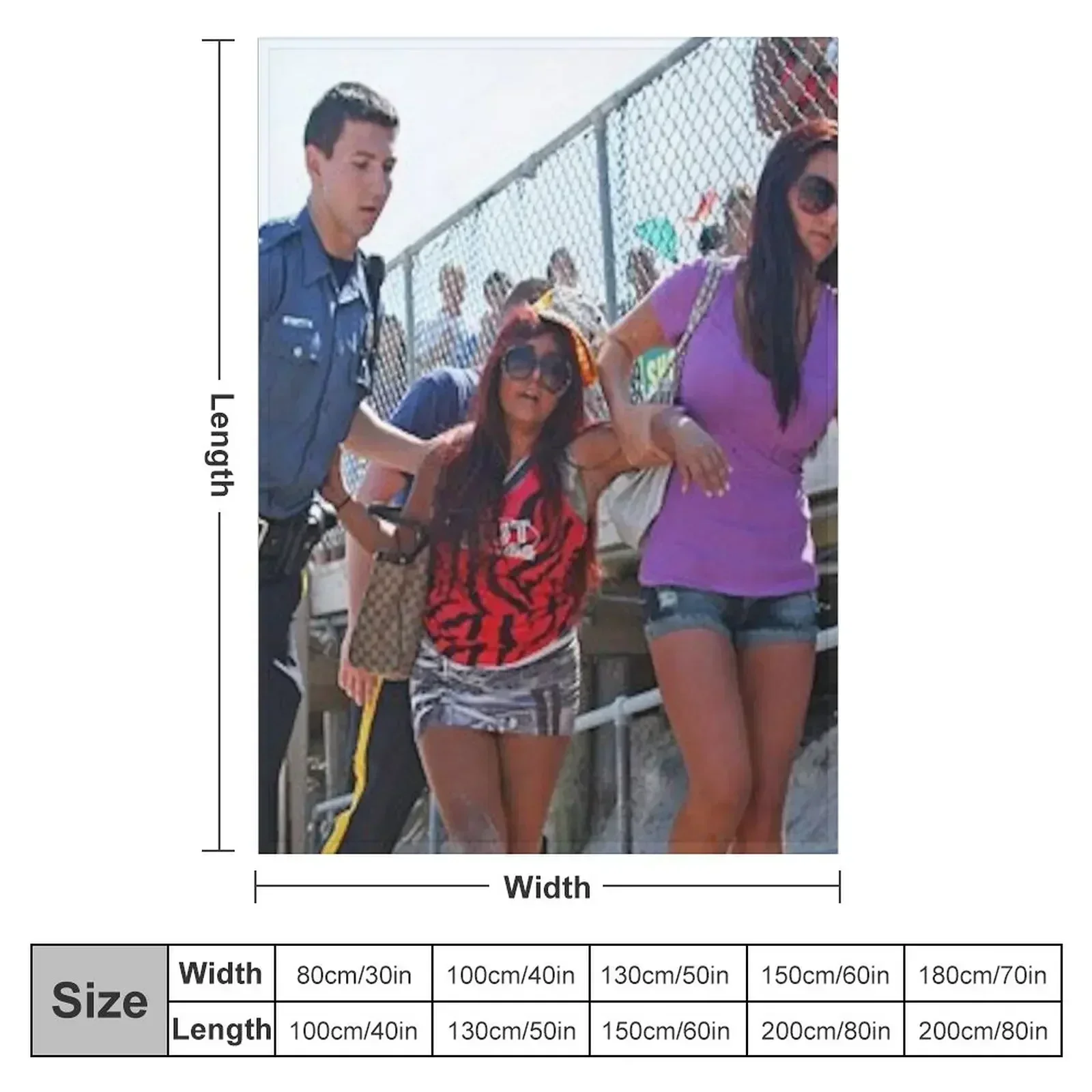 Snooki getting arrested on the beach Throw Blanket couch cozy soft plush fuzzy picnic outdoor blanket