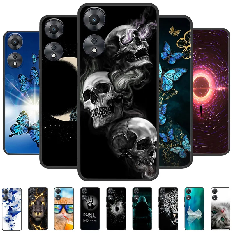 

Для Oppo A78 4G чехол Cover CPH2565 Fundas Black Soft Silicone TPU Protective чехол для телефона для Oppo A78 OppoA78 4G бампер Coque