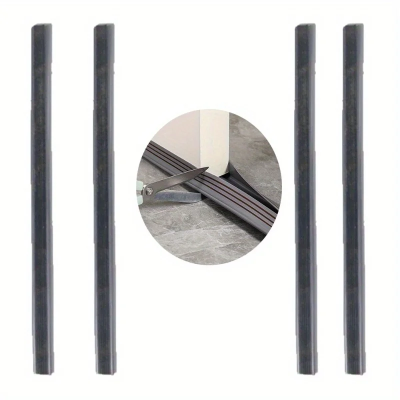 4pcs PVC Door Seal Strip New Flexible Anti Collision Weatherstrip Soundproof Windproof Window Weather Stripping Window Excluder