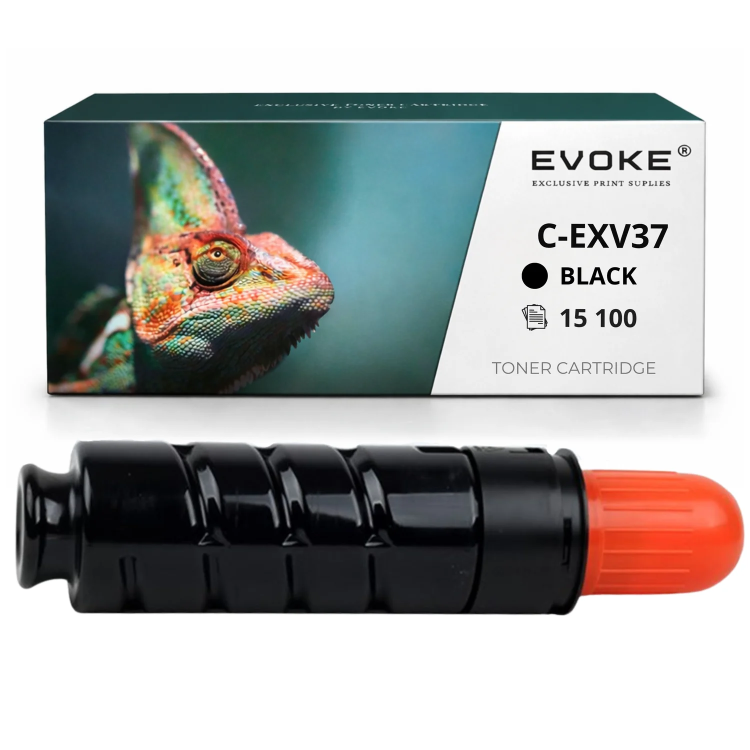 Evoke Compatibele Toner voor Canon C-Exv37 Cexv37 2787B002 Zwart 15100 Pagina's Imagerunner 1730/3320/3300