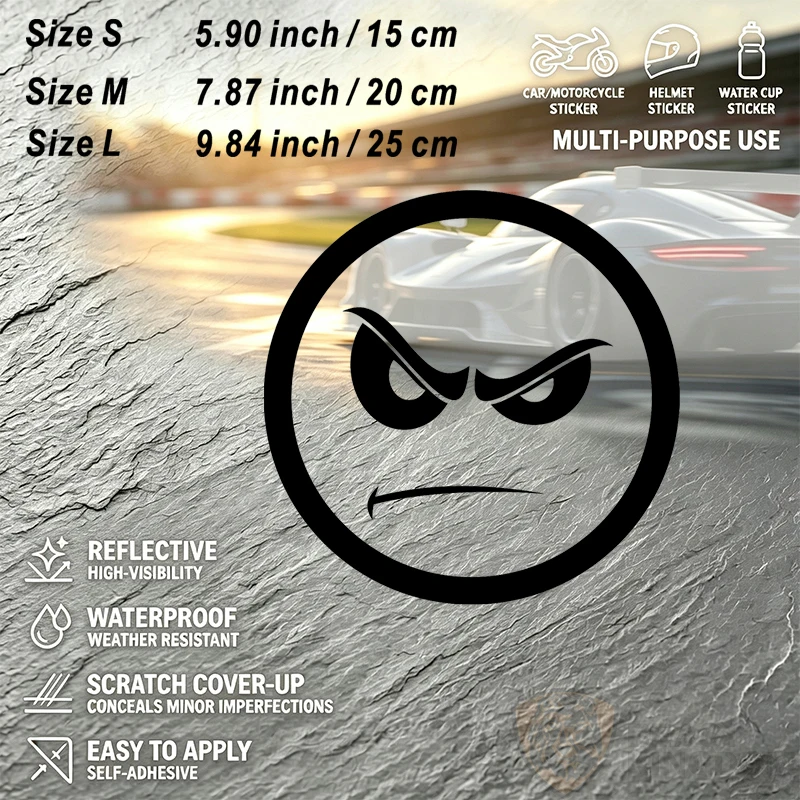 Car StickersWaterproof Angry Face Sticker Vinyl Decal High Quality for Car Bumper DecorationAuto Decor