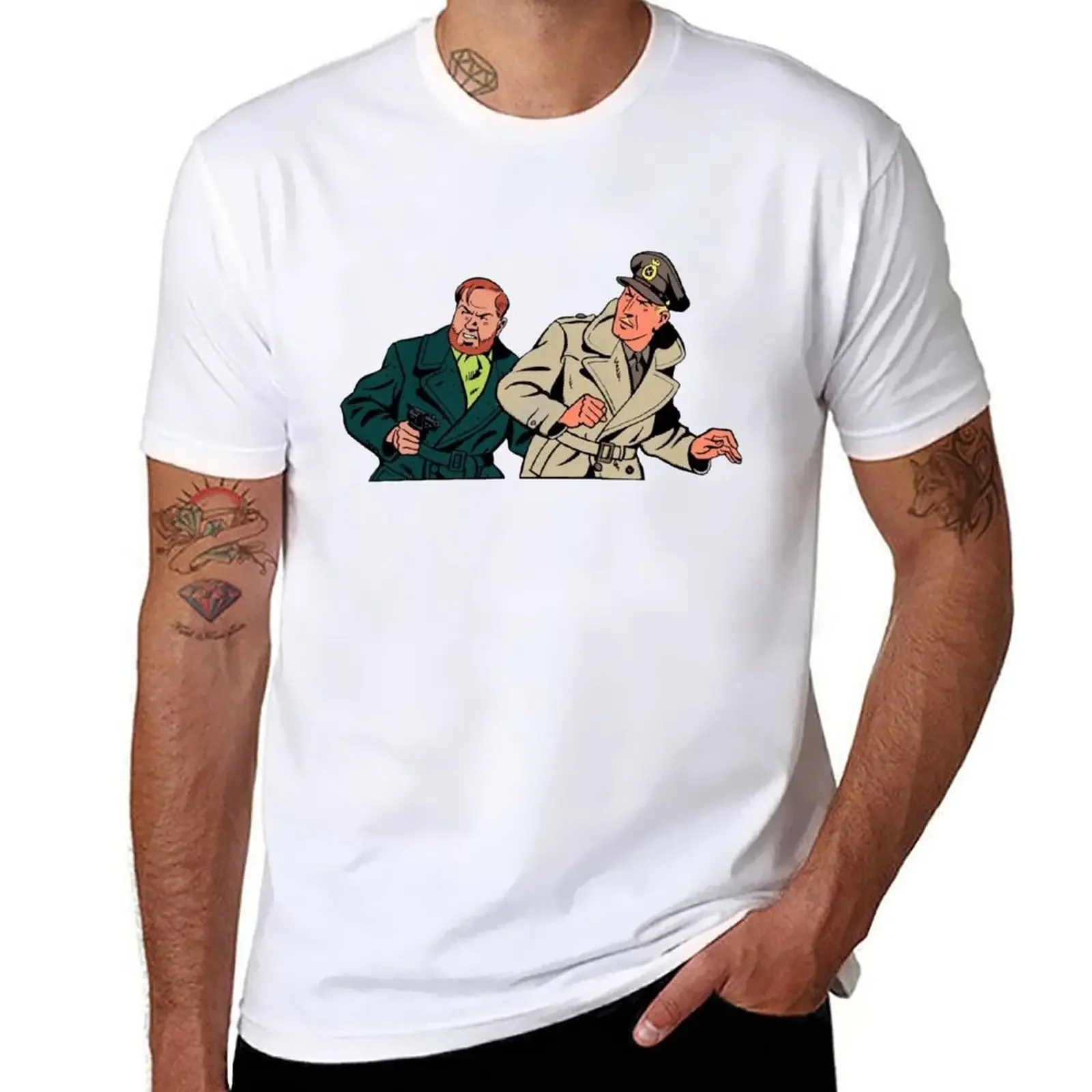 New Blake and Mortimer From The Yellow M La marque Jaune Frontispiece T-Shirt mens designer clothes Short Sleeve Round Collar