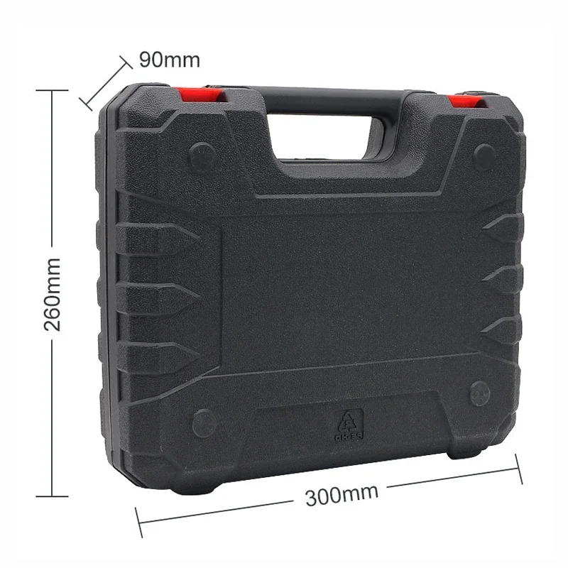 Hard Plastic Suitcase Toolbox Electric Drill Box with Metal Drill Bit Screwdriver Accessories Sets Portable Case