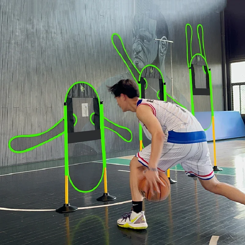 Basketball Obstacles Dummy Height Adjustable Defense Human Wall Basketball Dribble Passing Training Equipment Portable Foldable