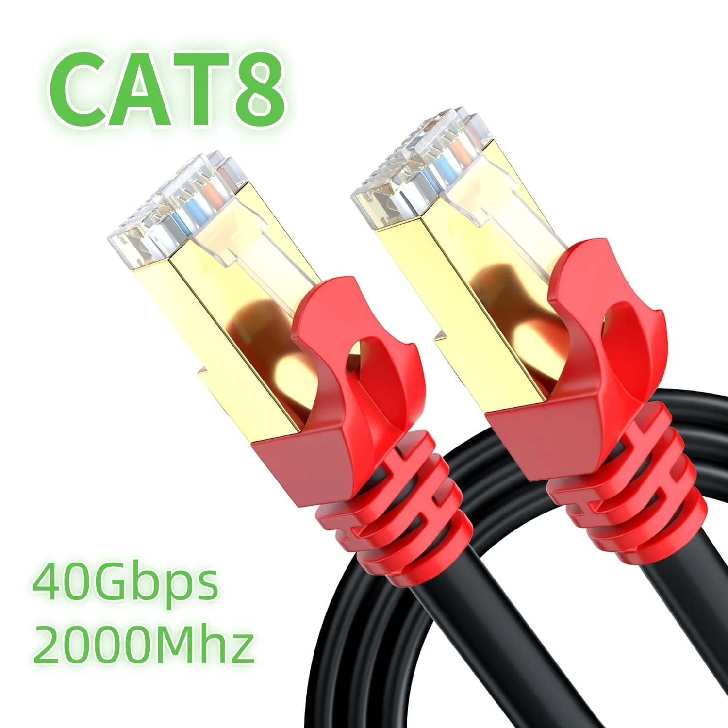 

CYANMI CAT 8 Cat 7 Ethernet Cable 40Gbps High Speed RJ45 CAT8 Cat7 Cable for Router Modem Internet Network Lan for Laptops PS4