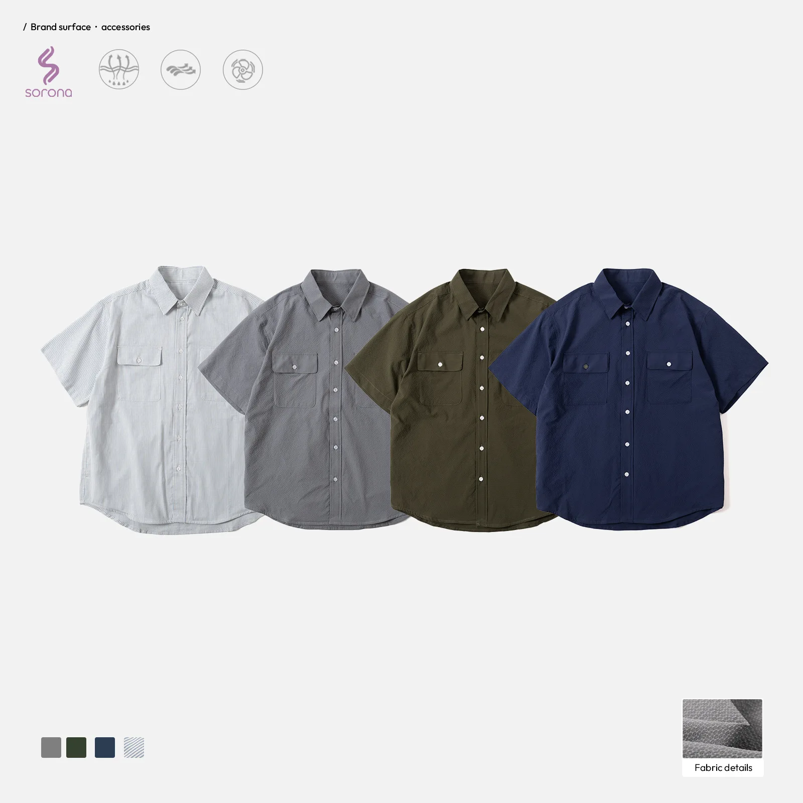 

Japanese Style Loose Fit Short Sleeve Bubble Shirt Cool Sensation Quick Dry Five Points Men's Summer Fashion Casual Shirt