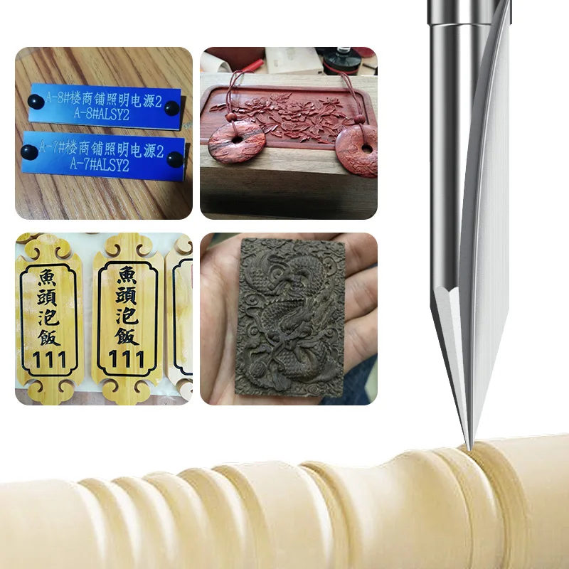 Huhao 3d 6mm haste gravura bit v forma fresa 2 flautas carboneto fresa cnc roteador bit para madeira mdf ferramentas para trabalhar madeira