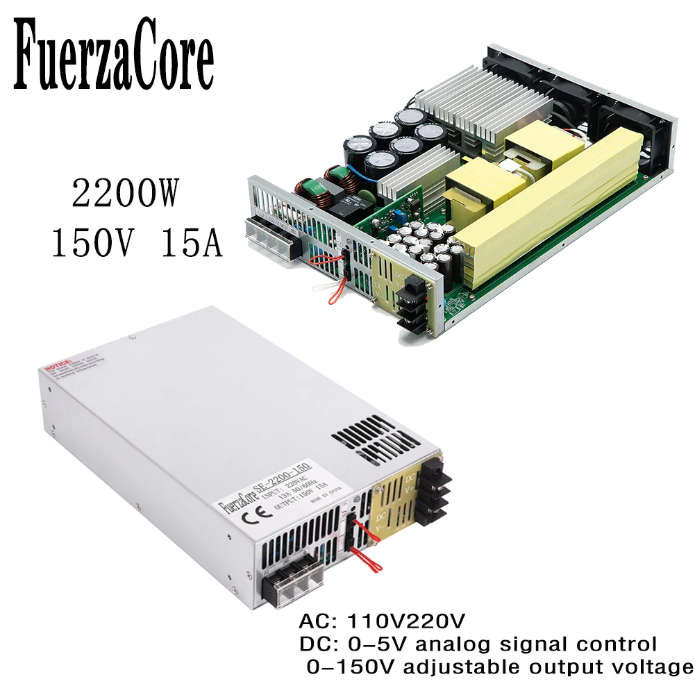 

2200W 150V PLC Control PWM 0-5V Analog Signal 0-150V Adjustable Voltage 220V AC to DC 150V Transformer LED Solar Motor Battery