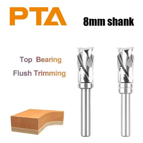 8mm Shank Router Bit Single and Double Bearing Premium Carbide Flush Trim 1 Inch Cutting Length Woodworking Tool