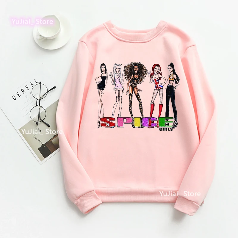 2023 Spice Girls Cartoon Print Sweatshirt Girls Fashion Hip Hop Hoodies Women'S Clothing Funny Cool Tracksuit Femme Streetwear