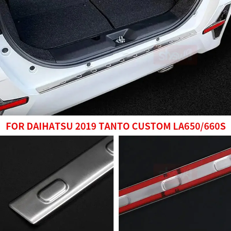 For DAIHATSU 2019 TANTO/ TANTO CUSTOM LA650 LA660S REAR BUMPER PROTECTOR SCUFF PROTECTOR SCUFF PLATE Stainless Steel Accessories