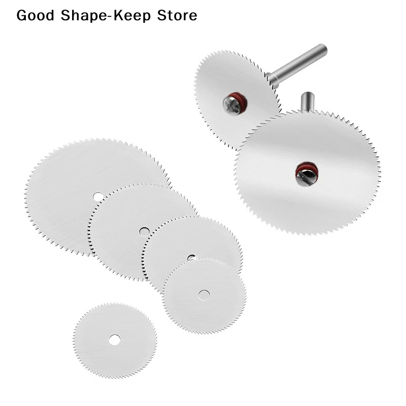 daily5pcs Set Stainless Steel Wood Cutting Disc Mini Circular Saw for Dremel Rotary Tools with Mandrel Wood Cutter Wheel