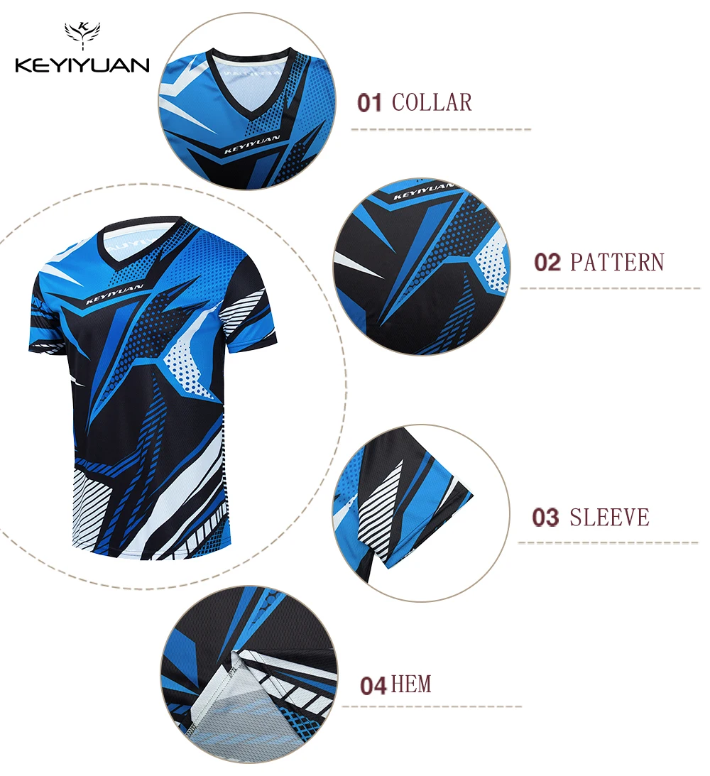 KEYIYUAN 2023 Summer Short Sleeve Mtb Downhill Jersey Motocross Bike Shirt Men Maillot Vtt Camiseta Enduro Mtb