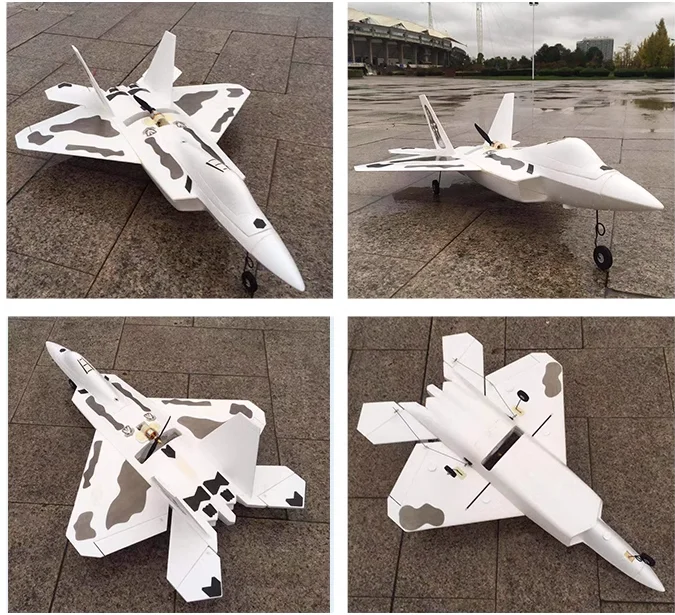 

New F22 Raptor 64mm Tunnel Waist Push Dual Power Remote Control Aircraft Epo Model Aircraft Fighter Fixed Wing Aircraft