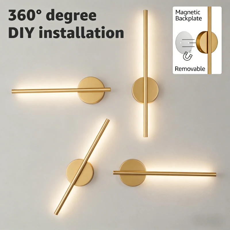 Battery Operated Wall Sconce Wireless LED Light 5v  with Remote Control USB Rechargeable Wall Lights for Bedroom Living Room