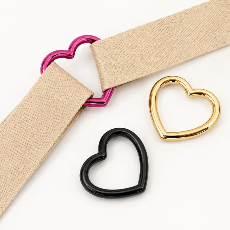 10-20 Stück 29x22mm Herz-O-Ring-Schnalle Metallriemenverbinder Handtaschen-Schultergurt-Charm Hardware-Ersatz-Zubehör – Detail 1