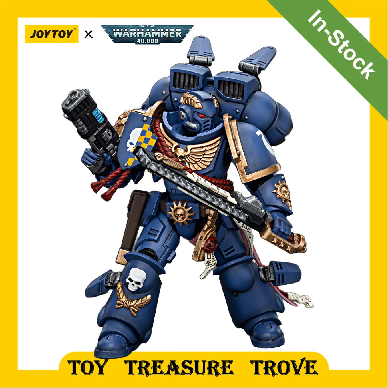 

[IN STOCK] 1/18 JOYTOY Warhammer 40k Action Figures Ultramarines Captain With Jump Pack Colleciton Figure