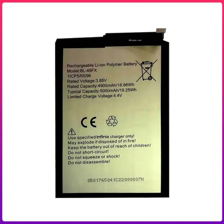 For Infinix Hot 8 9 X650 X650B X655 X656 Note 7 Lite Spark 5 Pro BL-49FX 5000mAh Environmentally Friendly Mobile Phone Battery