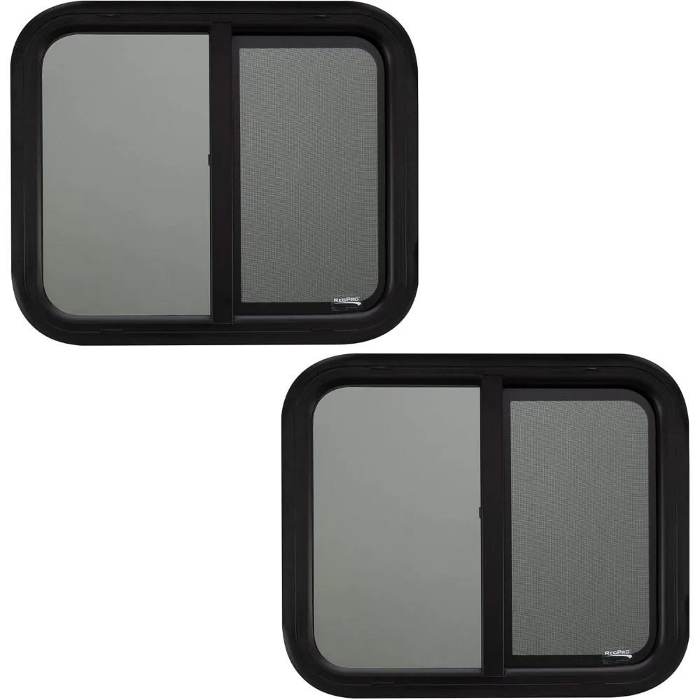 Ventana RV deslizante horizontal de 24 x 20, 1,5 paredes, 2 ventanas, kit de molduras incluido, fabricado en Estados Unidos