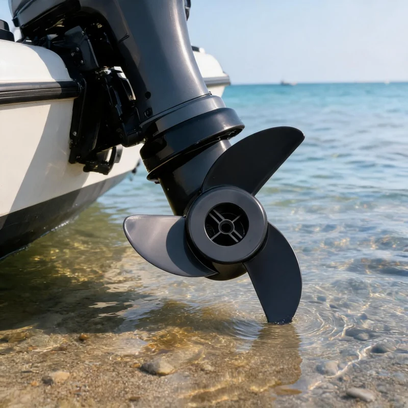 Engine Booster Outboard Propeller For Water Sports For Marine Environments Easy Installation Boat Propeller Sleek Black Finish